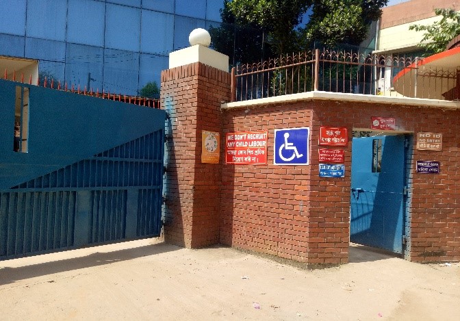 Shin Shin Apparel’s accessible entrance for employees with disabilities.