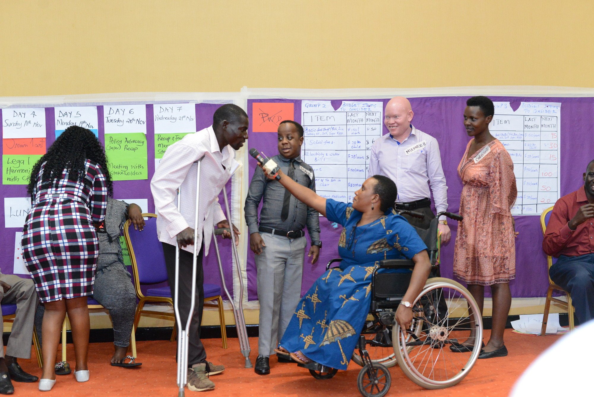 Christine, Simon and Derrick participating in CBMs bridge training in Uganda