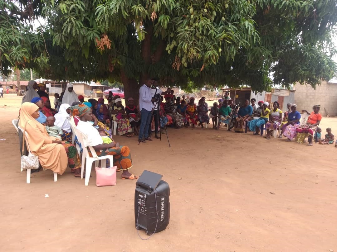 Group of people watching an actor