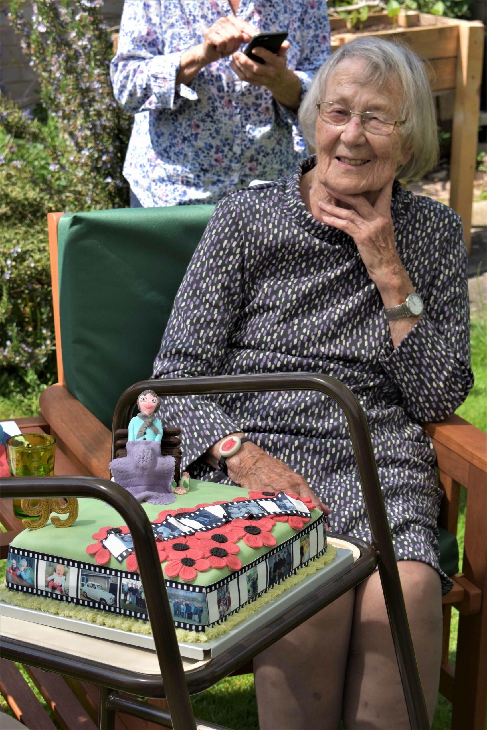 Ben's grandmother, Vera, sat in a chair