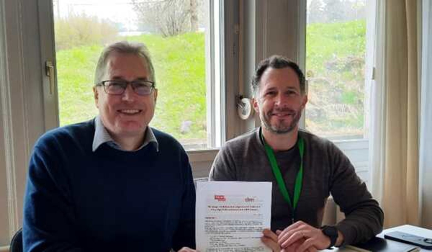 David Bainbridge, ED of CBM Global and Justin Derbyshire, CEO of HelpAge International with the newly signed MoU