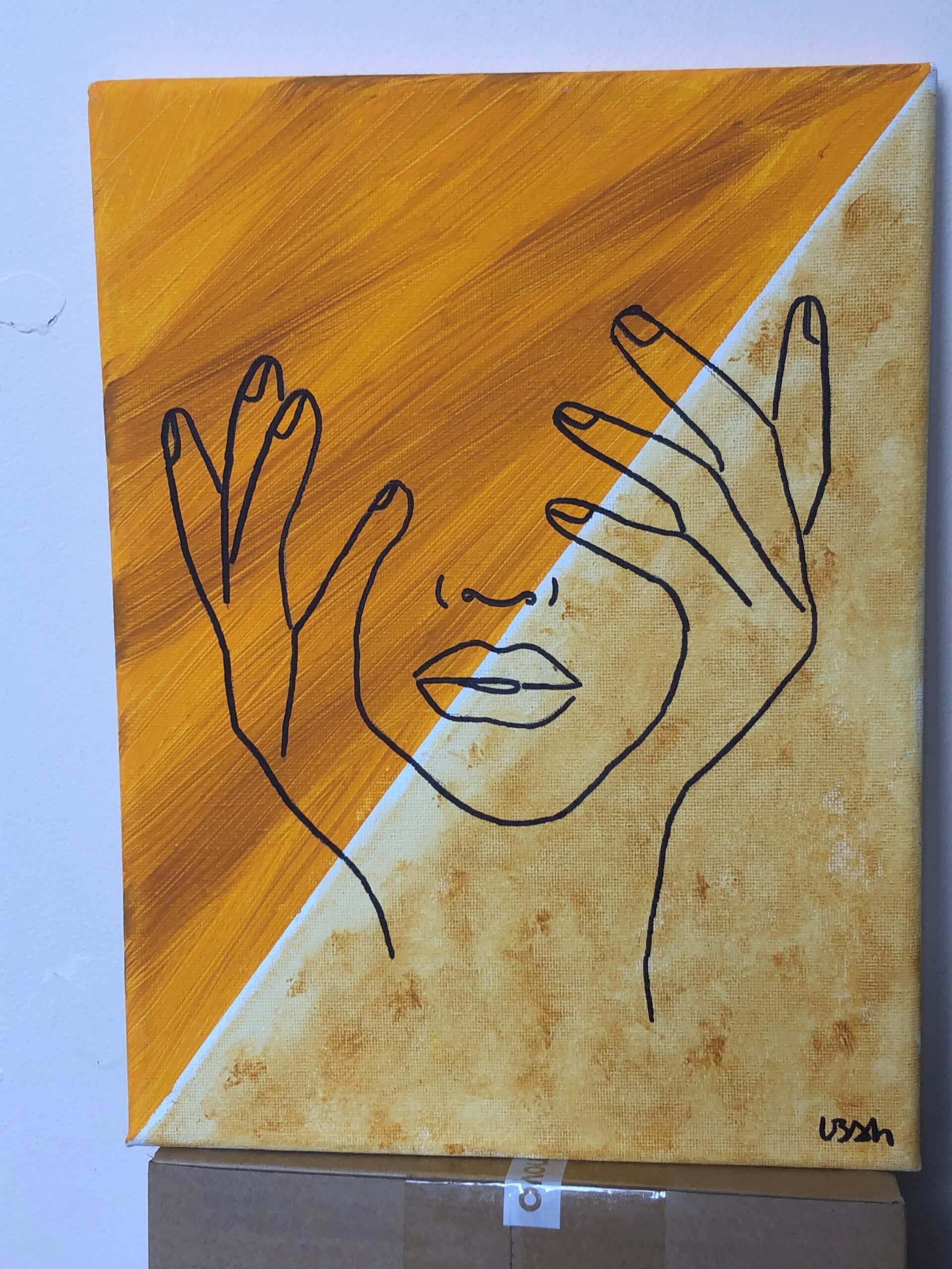 A painting of an abstract face