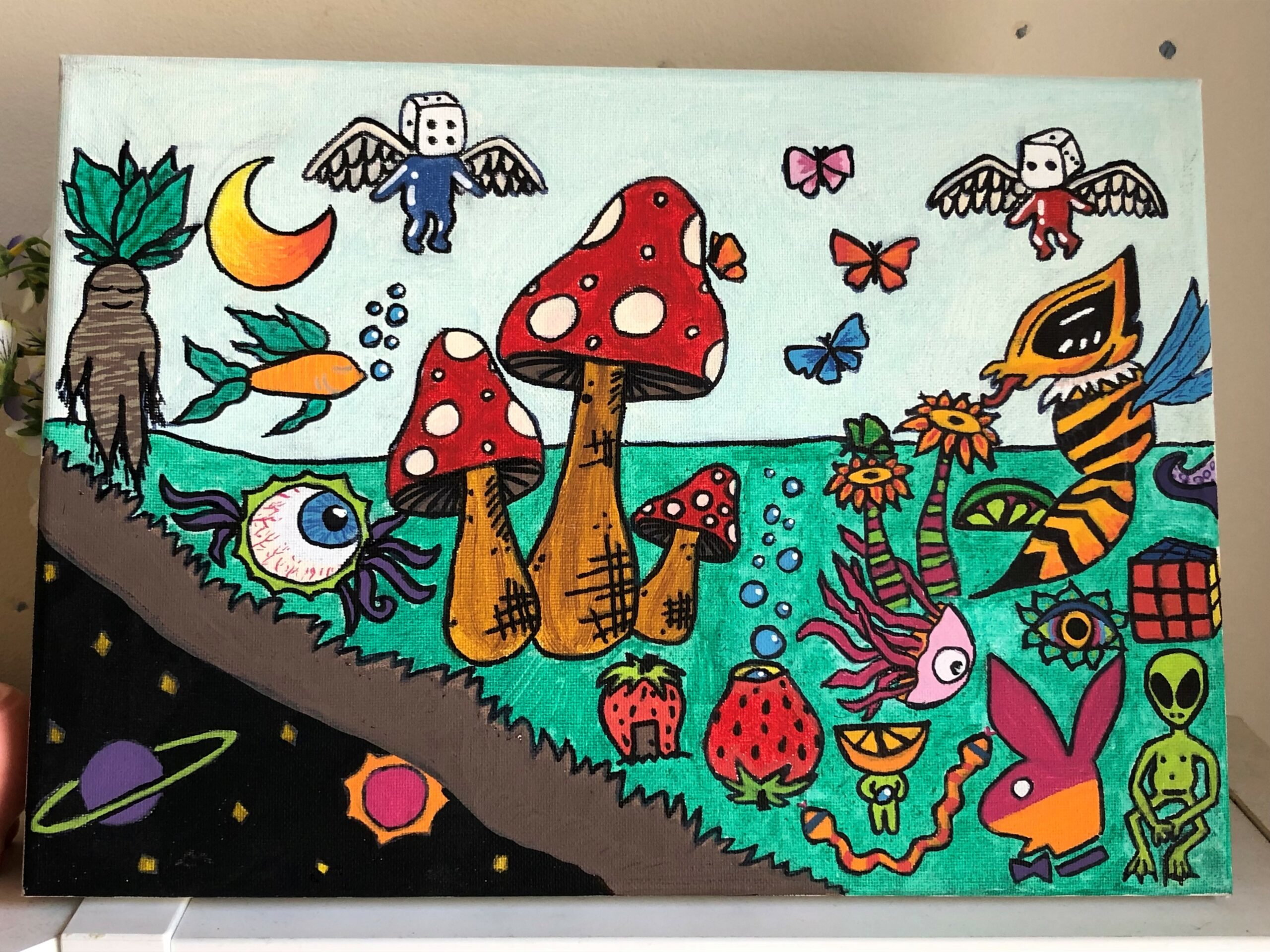 A painting of an imaginary world