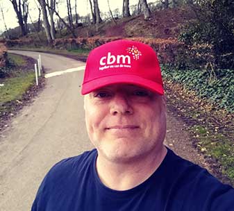 Selfie of supporter Steven Murray outside and wearing a CBM branded cap.