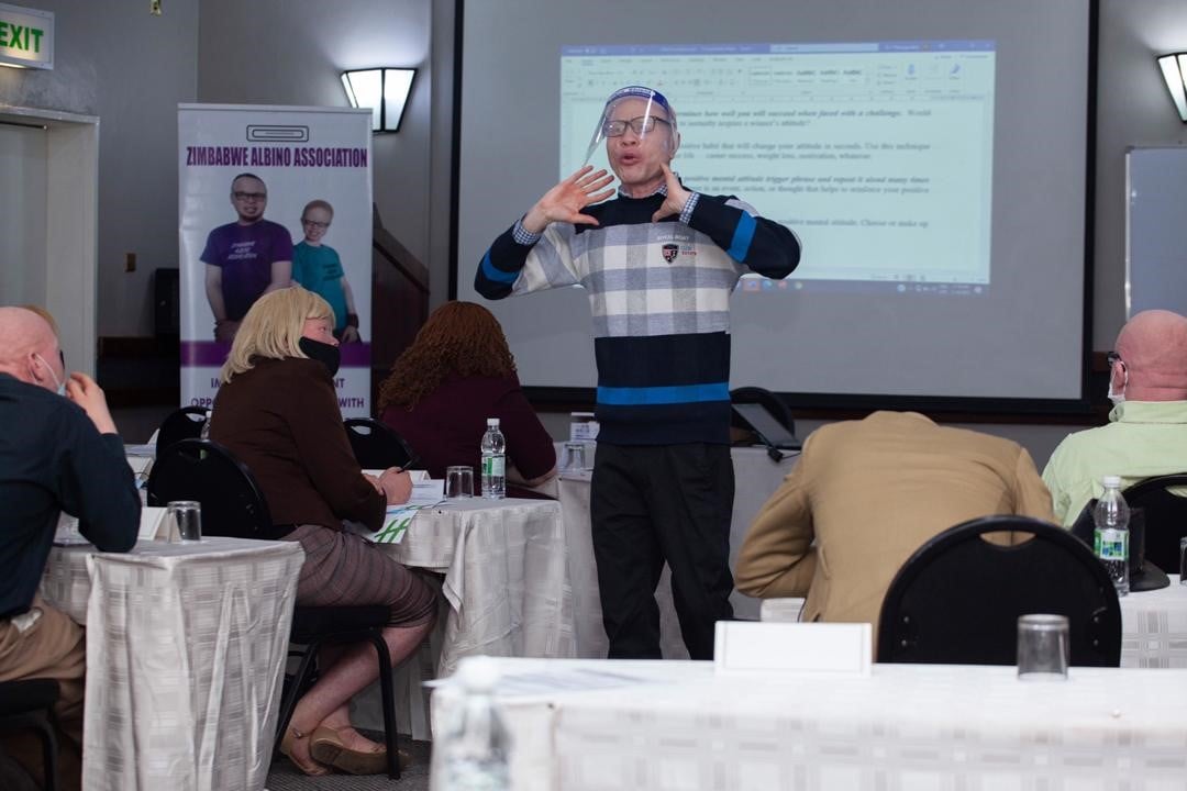 One of the facilitators, Dr Farai, presenting during the career management training