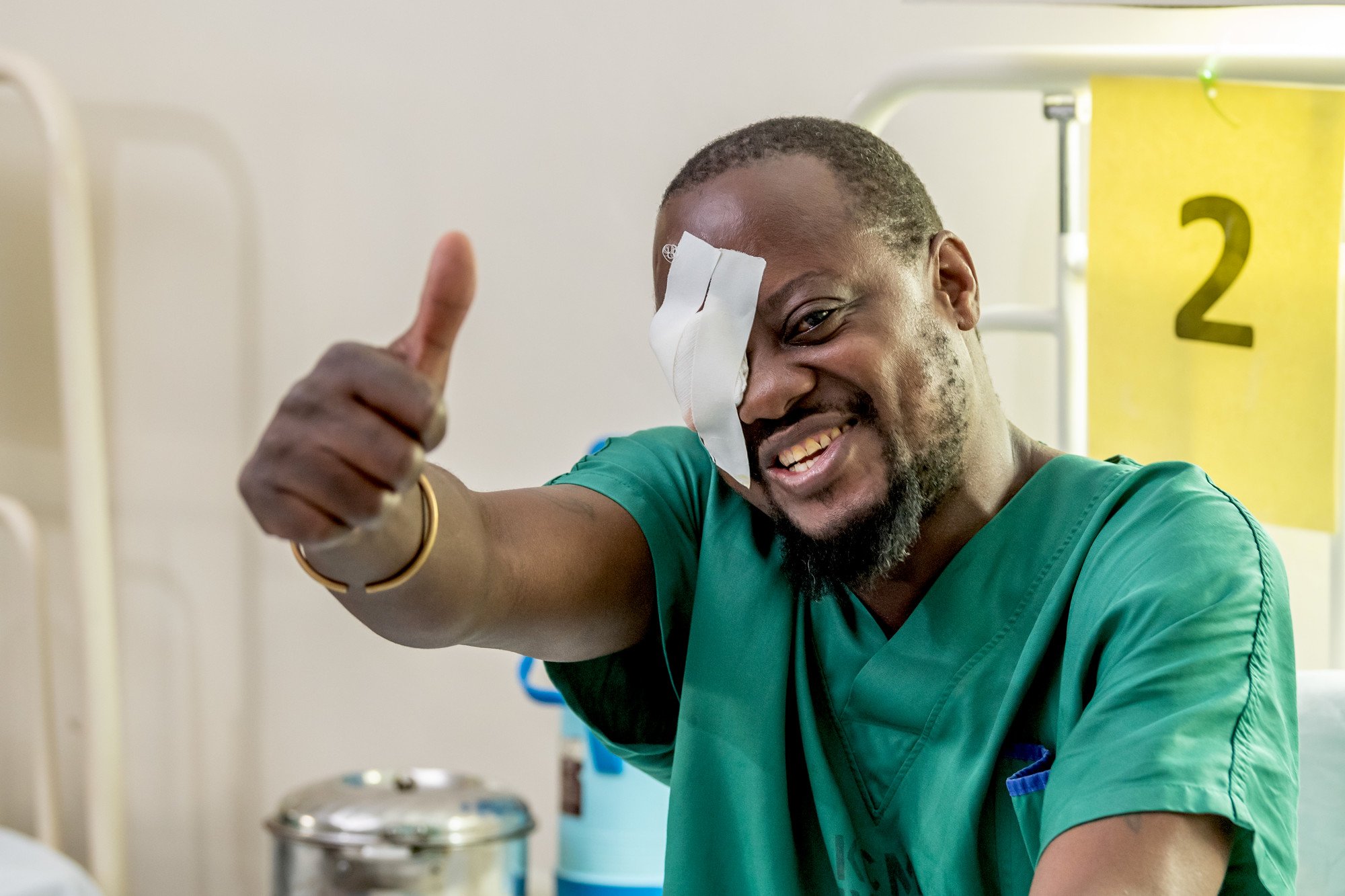 Peter (50) is happy following cataract surgery at CBM-supported hospital in Tanzania.