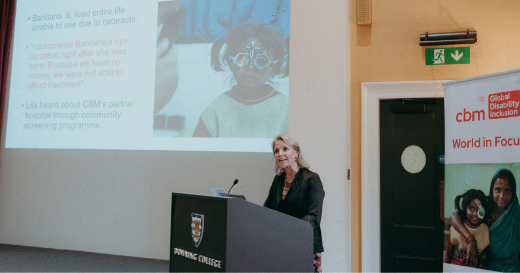 Kirsty Smith at Downing College Cambridge presenting