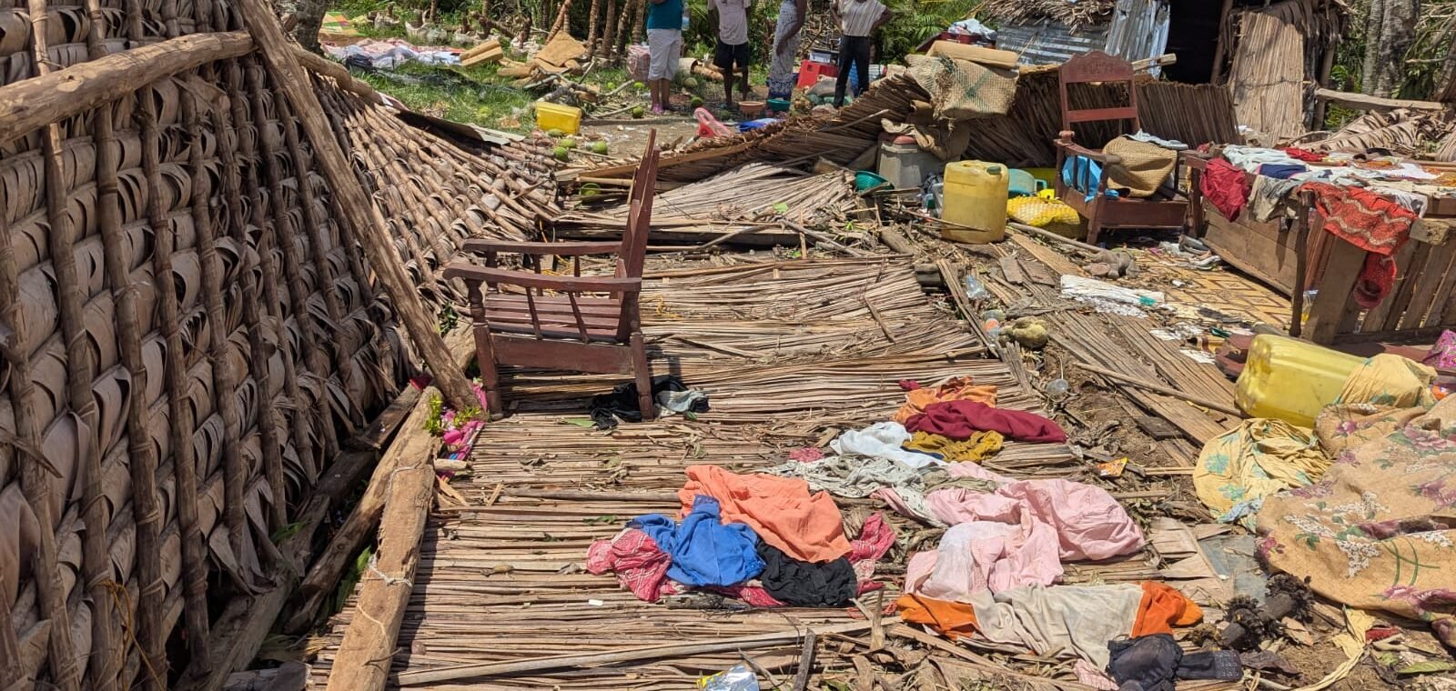 Devastation of houses caused by Cyclone Gezani