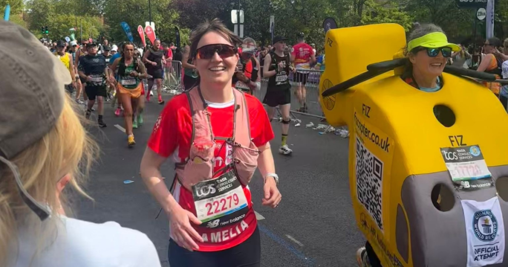 Amelia running the london marathon
